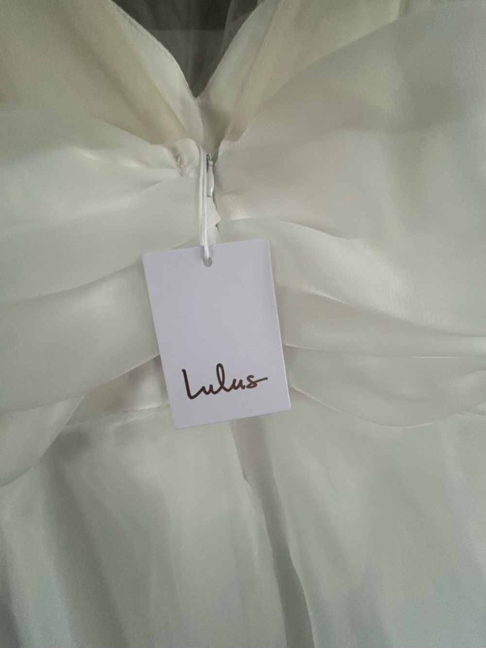 NWT Lulus Yours for Eternity White Organza Embroidered Pleated Maxi Dress - Picture 12 of 13